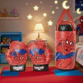 Resim MARVEL Boks Torbası Seti - Resmi Marvel Süper Kahraman Eğitim Ekipmanları, Evde Antrenman İçin Sağlam PU Yumruk Torbası, Doğum Günü Partisi Dekorasyonu, Örümcek Temalı Savaş Sanatları Çalışması için Mükemmel Hediye (Kızlar ve Marve Hayranlarına Uygun) – Boxing, Tekmeleme ve Aile Eğlencesi İçin Ideal Tatil ve Özel Etkinlikler 