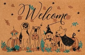 Resim Welcome, Balkabağı, köpek cinsleri, Köpek desenli Kapı Önü Paspası, ev eşyası paspas, uzun ömürlü 