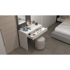 Resim TİLİA DESİGN Makyaj Masası Çekmeceli beyaz Makyaj Masası Dresuar Make Up Desk 