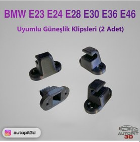Resim Bmw E23 / Bmw E24 / Bmw E28 / Bmw E30 / Bmw E36 / Bmw E46 Uyumlu Güneşlik Klipsleri 2 Adet Güneşlik Klipsleri 