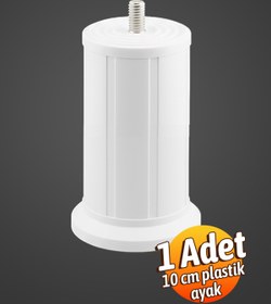 Resim Badem10 Keson 1 Adet 10 cm Beyaz Plastik Mobilya Baza Tv Ünitesi Yükseltme Ayağı Destek Ayağı 
