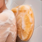 Resim 1 Adet Ayak Ve Sırt Duş Fırçası, Silikon Banyo Masaj Pedleri, Duvara Monte Vücut Sırt Fırçası, Silikon Banyo Masaj Yastığı Fırça Kaymaz Emiş Kupaları Ile, Derin Temizleyici Vücut Cilt Aracı, Banyo Aksesuarları 