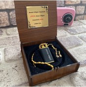 Resim sihirlihediyem Kişiye Özel Timsah Çakmak Ve Gold Tespih Seti 