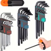 Resim 36 Parça S2 Çelik Altıgen Anahtar Seti - SAE & Metrik, Altıgen & Torx, Topuk Uçlu & Phillips, Çok Boyutlu, Otomotiv, Ev Onarımı ve Hassas İşler için Dayanıklı El Aletleri 