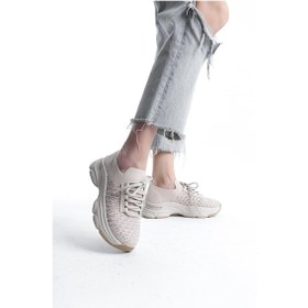 Resim Kadın Rocco Ten Triko Taşlı Spor Ayakkabı & Sneaker Ten 