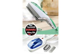 Resim Empressco Mini Dikey Buharlı Ütü, Taşınabilir ve Şık Giysi Temizleme Cihazı 