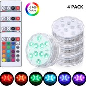 Resim Mufunye Ir Uzaktan Kumandalı 10 Led Rgbw Su Altı Havuz Işığı, 16 Renk & 4 Mod Ip68 Su Geçirmez, Aaa Pil İle Piller Hariç Çok Renkli 