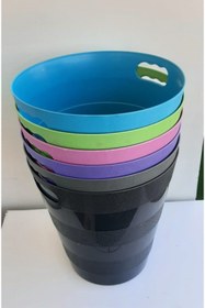 Resim Poliwork Plastik Çöp Kovası Ev/ofis Mavi Ve Pembe Renk 12,5 Lt 2 Adet 