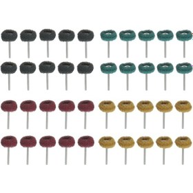 Resim Lemestar 40 Adet T-tipi Mini Cilalama Diski + Sap - Nylon Fiber Parlatma Tekerleği, Çok F,çok Renkli 