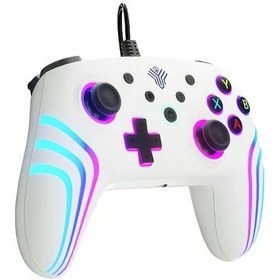 Resim Cloud011 D03p-w Titreşim Ve Rgb Aydınlatmalı Xbox 360 Pc Ps4 Ps3 Usb Kablolu Oyun Kumandası 