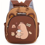 Resim Sevimli Capybara Desenli Sırt Çantası - Büyük Kapasiteli, Hafif ve Şık, Ayarlanabilir Askılar, Dayanıklı Polyester Astar, Okul, Seyahat ve Dışarı Çıkışlar için Mükemmel, Capybara Aksesuarı 