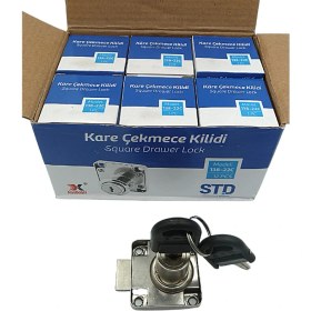 Resim Std Çekmece Kilidi Kare Krom Kaplama 1 Paket 12 Adet 