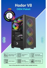 Resim Hodor V8 R5-7500F 16 GB 1TB SSD 16 GB RX9060XT FreeDos Masaüstü Bilgisayar 
