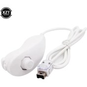 Resim Vigortrading Beyaz-Nintendo Wii Oyun Denetleyicisi Için 5 Renk Nunchuck El Kavisli Oyun Kolu Denetleyici Nunchuk Wii Gamepad Aksesuarları (Yurt Dışından) 
