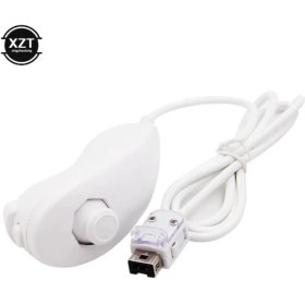 Resim Papajack Beyaz-Nintendo Wii Oyun Denetleyicisi Için 5 Renk Nunchuck El Kavisli Oyun Kolu Denetleyici Nunchuk Wii Gamepad Aksesuarları (Yurt Dışından) 