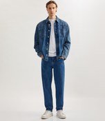 Resim Normal Bel Pamuklu Vintage Straight Jean Pantolon 