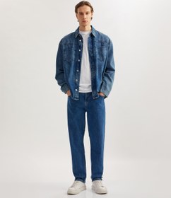 Resim Normal Bel Pamuklu Vintage Straight Jean Pantolon 