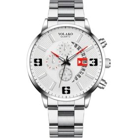 Resim Hanyang Gösterildiği Gibi 13 Reloj Hombre Erkek Moda Iş Saatleri Erkekler Iş Rahat Paslanmaz Çelik Kuvars Izle Adam Takvim Saat Relogio Masculino (Yurt Dışından) 