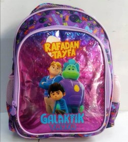 Resim Rafadan Tayfa Okul Çantası 2 Bölmeli Mor Mor 