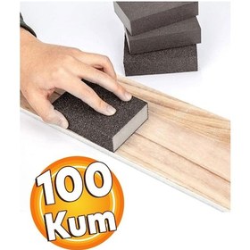 Resim Sünger Zımpara Takozu Islak Kuru Ahşap Mobilya Ve Hobi Maket Zımparası 80 Kum 