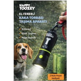 Resim Köpek Dışkı Poşeti Taşıma Aparatı El Fenerli Kokulu Poşet Hazneli 