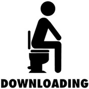 Resim Downloading Klozet - Araç, Oto, Laptop, Duvar Uyumlu Sticker 10 10 Cm 