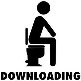 Resim Downloading Klozet - Araç, Oto, Laptop, Duvar Uyumlu Sticker 10 10 Cm 