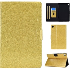 Resim Samsung Galaxy Uyumlu Tab A9 Glitter Powder Deri Tablet Kılıfı 