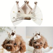 Resim Mini Doğum Günü Tacı Evcil Hayvan Köpek Kedi Doğum Günü Şapkası Sevimli Aksesuarlar Evcil Hayvan Aprty Cosplay Doğum Günü Saç Tokaları Yavru Kedi Bakım Malzemeleri 