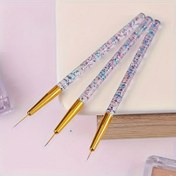 Resim 1/3 adet Tırnak Sanatı Akrilik Fransız Boyama Fırçası, Çiçek Tasarımı Çizgili Çizgiler Liner DIY Çizim Kalemi, Manikür Aracı 