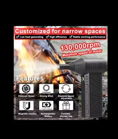 Resim yçs Mini Turbo Jet Fan Işıklı ZY7400-SE/PRO 130000 Rpm 