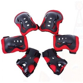 Resim Dizlik Dirseklik Bileklik Seti Çocuk Siyah/Kırmızı 