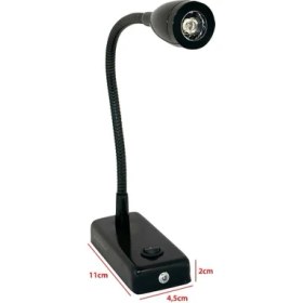 Resim Shuivan Shuıvan LED Okuma Lambası Günışığı 12V 3W Uzun - Siyah 