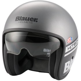 Resim Blauer HT Blauer Pilot Açık Motosiklet Kaskı Mat Gri 