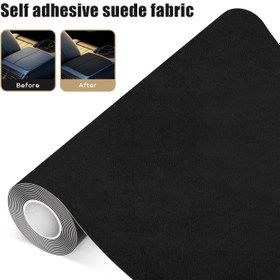 Resim 1 adet Kendinden Yapışkanlı Kadife Kumaş Rulosu, 30.0x200.0 cm, Düz Renk, Sadece Kuru Temizleme, Araba İçi Modifikasyon, Takı Standı Dekorasyonu, DIY El Sanatları ve Koltuk Tamiri için 