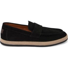 Resim Tergan Siyah Hakiki Süet Deri Erkek Loafer - E25I1AY57330-A01 