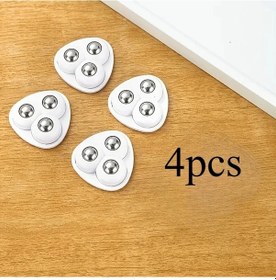 Resim Cloud011 4 Adet Paslanmaz Çelik Döner Tekerlek - Beyaz Kendinden Yapışkanlı Mutfak Mobilya Tekerlekleri 