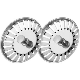 Resim Çöpmak 2 Adet Mutfak Lavabo Sifon Gideri Paslanmaz Metal Tıpa Süzgeci 8 Cm Dayanıklı Ve Uyumlu 