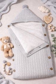 Resim özgürce Yumuşak Triko Bebek Battaniye ve Kundak, Elyaflı Hediye Seti 