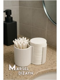 Resim Modern Ve Şık Makyaj Organizeri - 2 Bölmeli - Beyaz Beyaz 