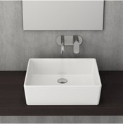 Resim Bocchi Mılano Batarya Banklı Çanak Lavabo 50 Cm - Parlak Burgonya Bordosu 