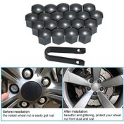 Resim Mufunye 19mm Universal Abs Lastik Somun Kapakları, Korozyona Dayanıklı, 7 Renk Seçeneği, 20 Adet + Çıkarma Aracı 