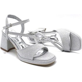 Resim Kindep Erbay Kalın Topuklu Kadın Abiye Ayakkabı Gumüş Gumüş 