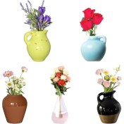 Resim Mmxccy 5 Parça Mini Vazo Buzdolabı Mıknatısları, Küçük Bitki Mıknatısları, Buzdolabı Dekorasyonu, Mutfak, Dolap, Ofis Için 3 Boyutlu Bitki Vazosu (Yurt Dışından) 