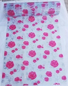 Resim ŞEFFAF DESENLİ 100cm x 130cm MASA ÖRTÜSÜ 1.7mm KALIN PVC KAYMAZ MASA ÖRTÜSÜ GÜLLÜ 