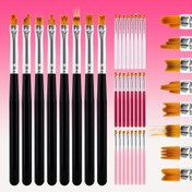 Resim 8 parça/set Tırnak Sanatı Fırçası Dantel Ombre Tasarım Akrilik Tırnak Gradyan Kalem DIY Jel Boyama Çiçek Çizimi Manikür Salon Araçları 