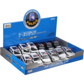 Resim Asya Oyuncak Sesli Metal Polis Arabası 2062-FY6008P-12D 