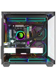 Resim Gameline Hıper V4 5x Rgb Fanlı Usb 3.0 Gaming Bilgisayar Kasası Siyah 