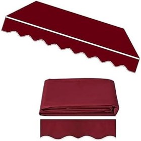 Resim Geri Çekilebilir Tente Yedek Kumaş - 2,5-5 m Veranda Tenteleri için Güneş Koruma Gölgeliği - Kırmızı Kanvas - Dış Mekan Gölgesi 10x5 ft (3x1,5 m) 