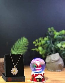 Resim Lapidaria Noel Baba Yılbaşı Temalı Işıklı Kar Küresi Minik Boy ve PapatyaKolye 